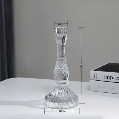 Tall Pressed Glass Decorative Candlestick Holder Acalora