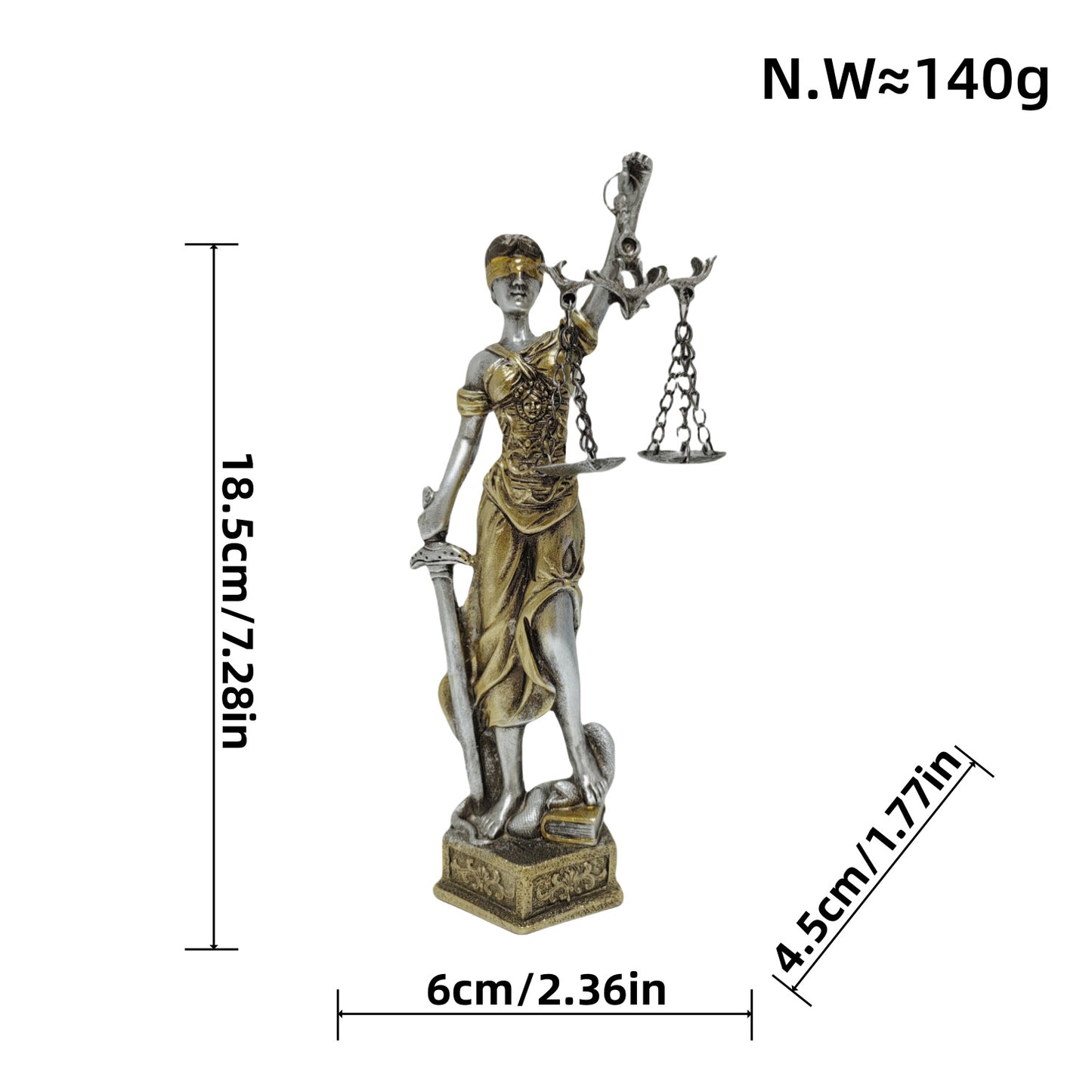 Elegant statue of Justitia in artistic details Acalora