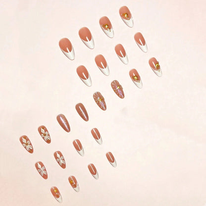 Glamorous Floral Stiletto Press-On Nail Set Acalora
