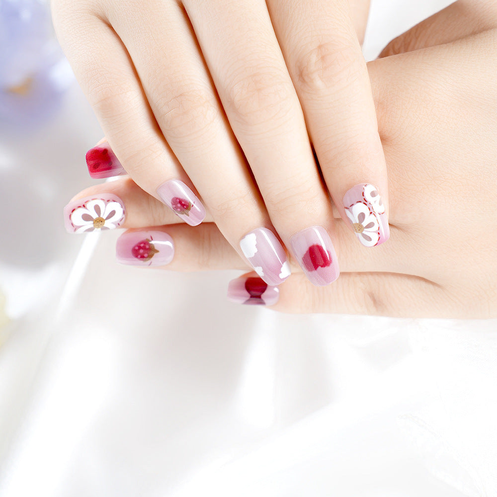 Artistic Floral-Patterned Press-On Nail Set Acalora