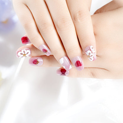 Artistic Floral-Patterned Press-On Nail Set Acalora
