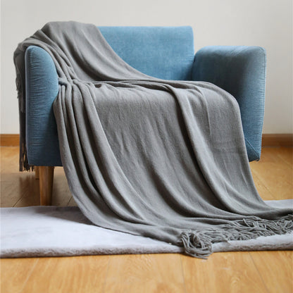 Unisex Luxurious Plush Fringe Throw Blanket