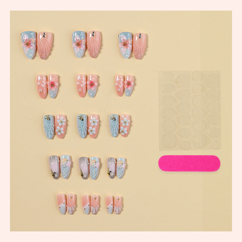 Artistic Ocean-Themed Press-On Nail Set Acalora