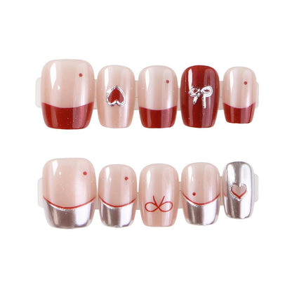 Artistic Press-On Nail Art Set with Decorative Accents Acalora