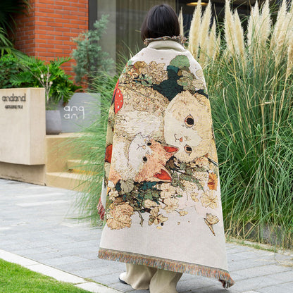 Artistic Cat-Themed Cozy Throw Blanket