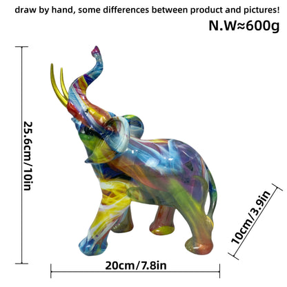 Creative elephant figurine with colorful design Acalora