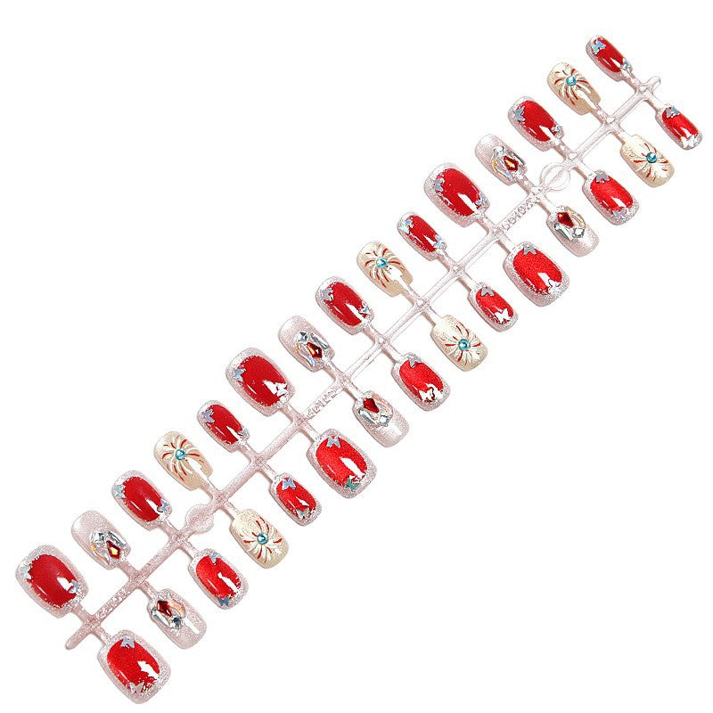 Nail set with sparkly glitter and creative design accents Acalora