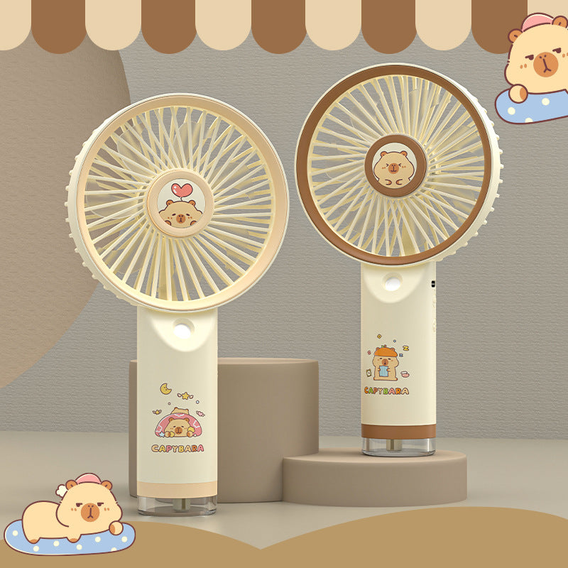Women's portable hand fan with cute capybara design Kalsten
