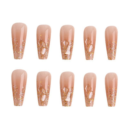 Artificial nails with glamorous glitter accents Acalora