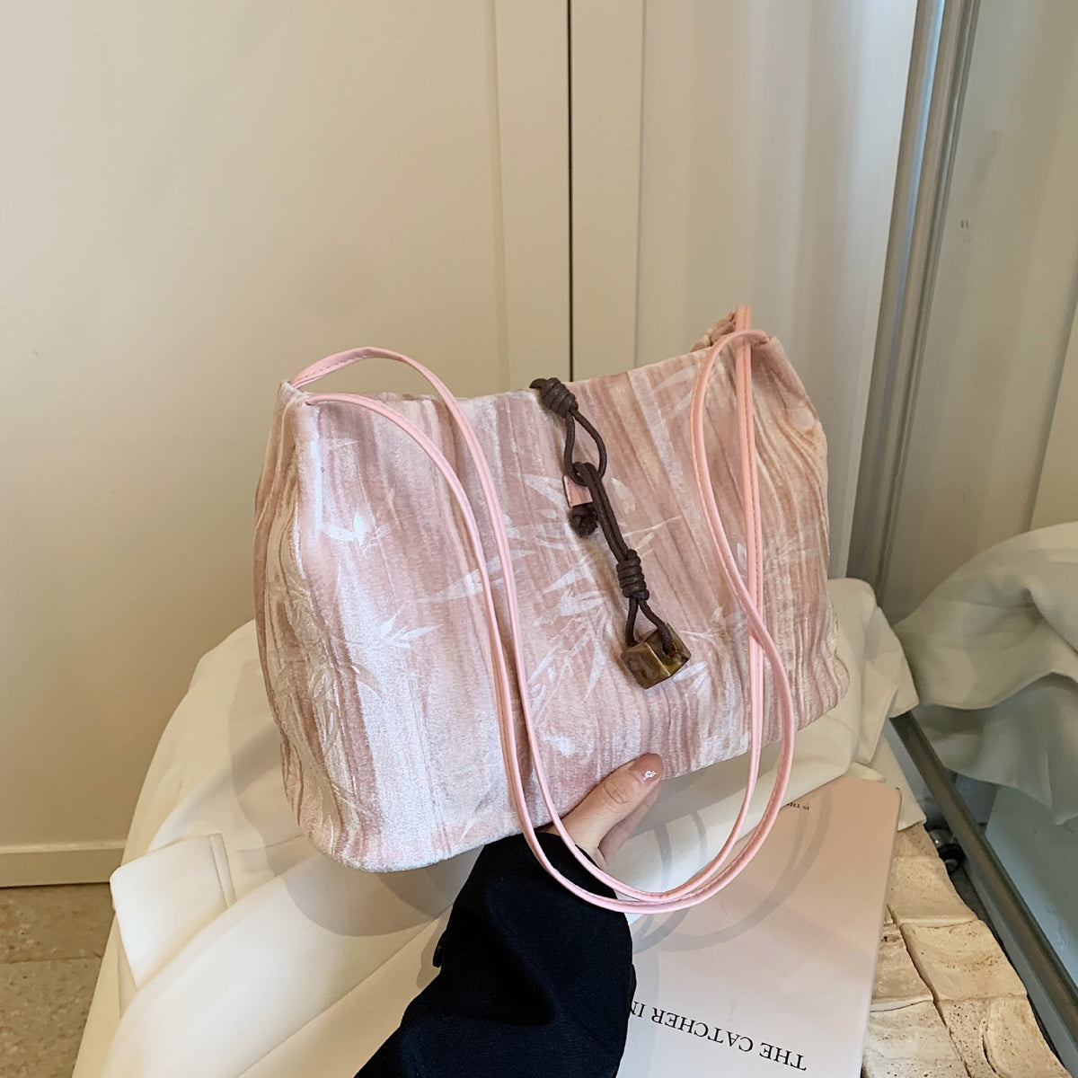 Chic Textured Handheld Tote Bag Acalora