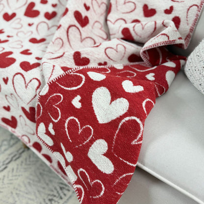 Cozy Heart Print Scarf
