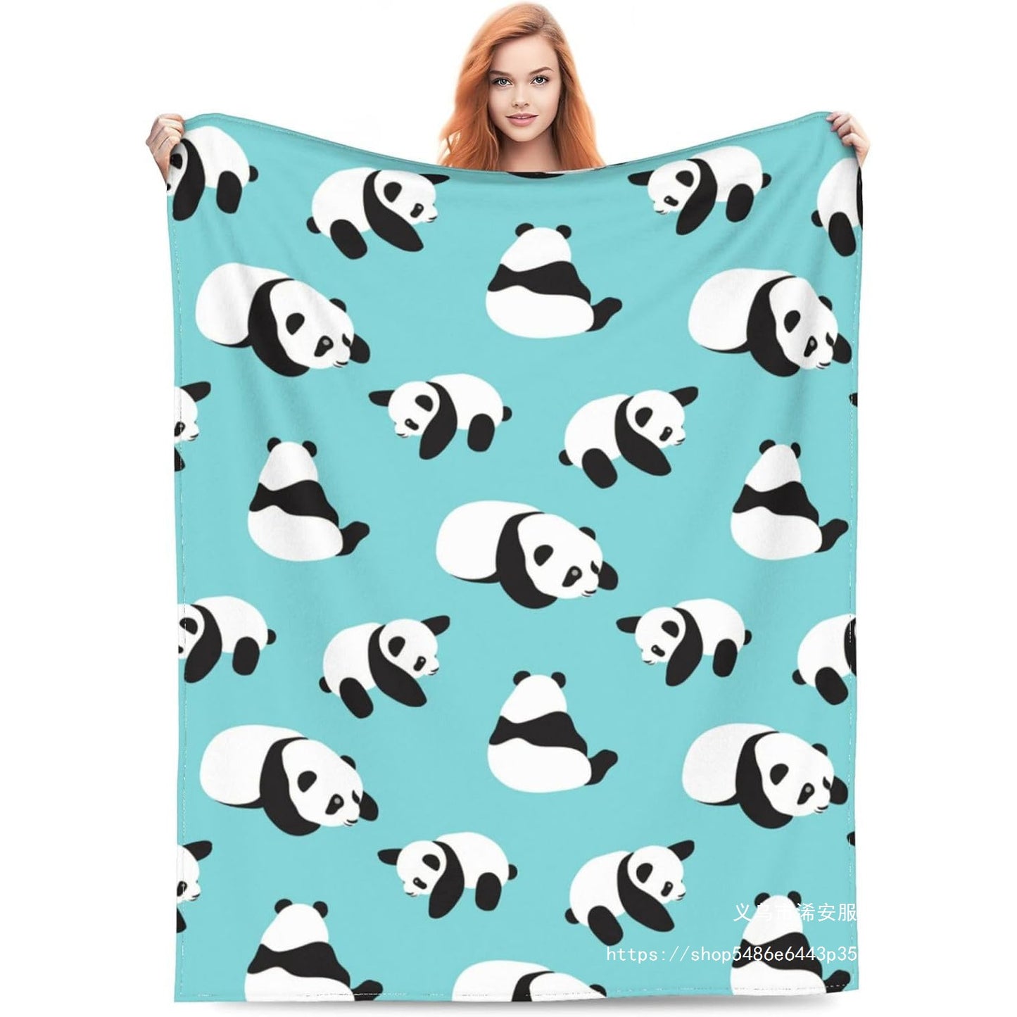 Panda-Themed Soft Plush Throw Blanket