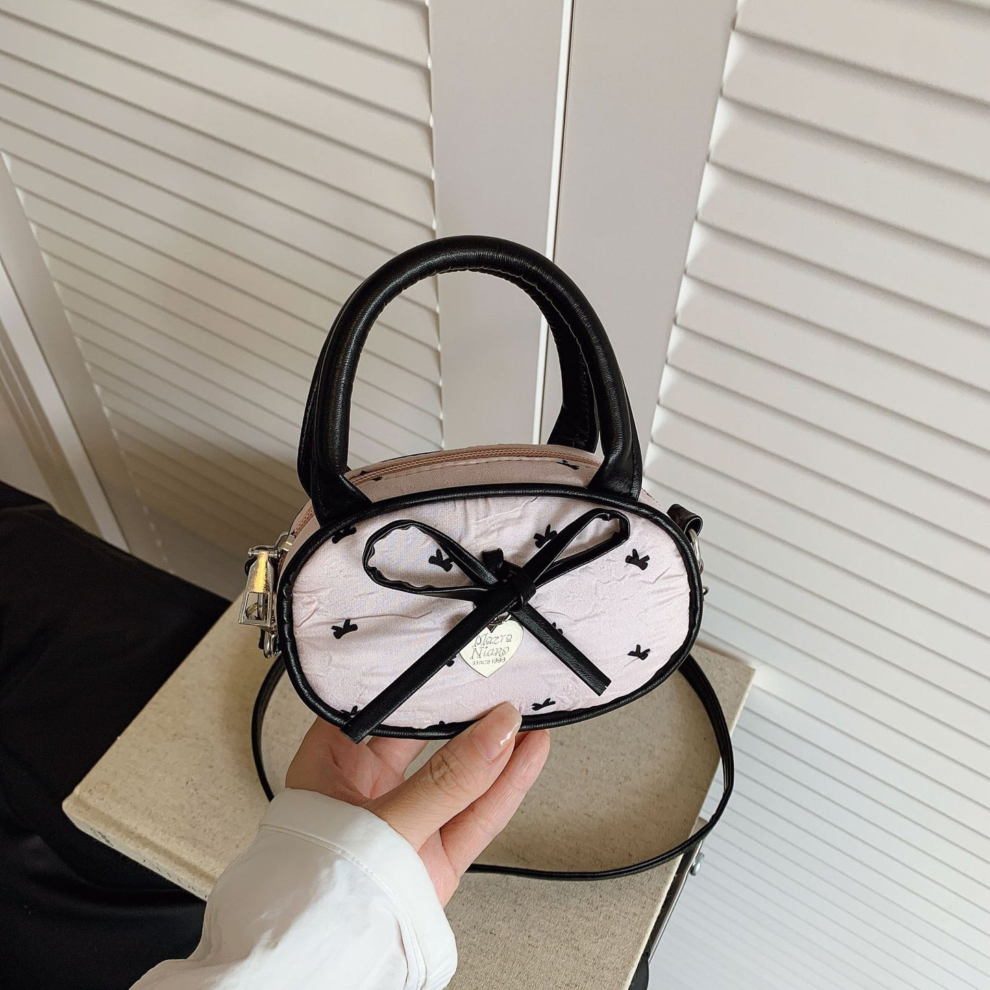 Quilted Mini Handbag with Heart Detail Acalora