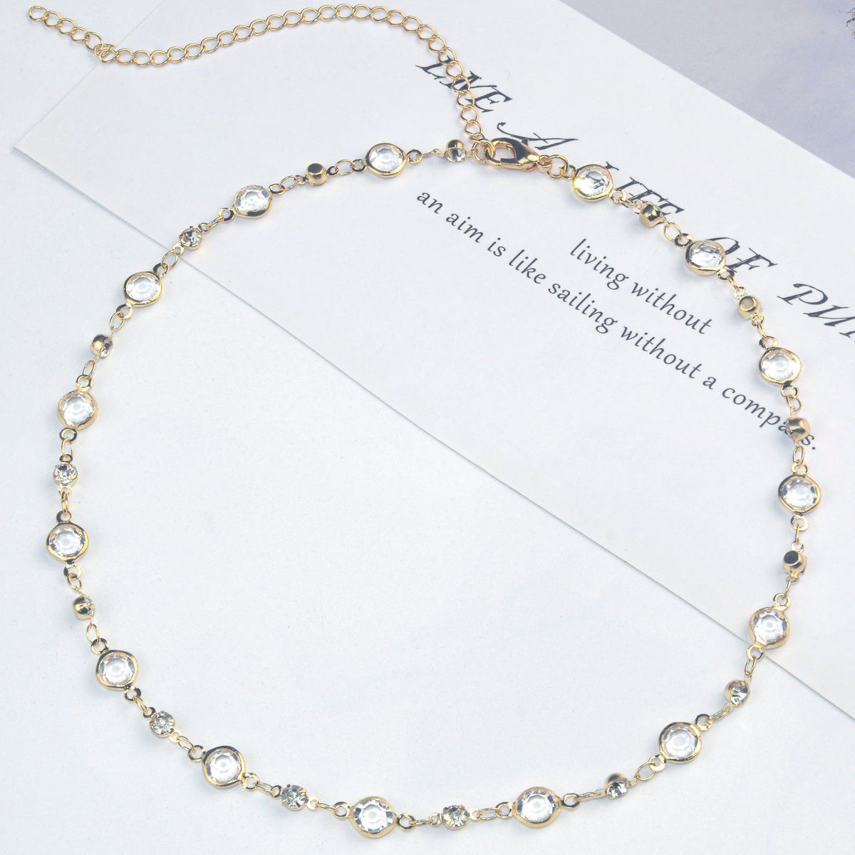 Elegant Stone Rhinestone Necklace Acalora