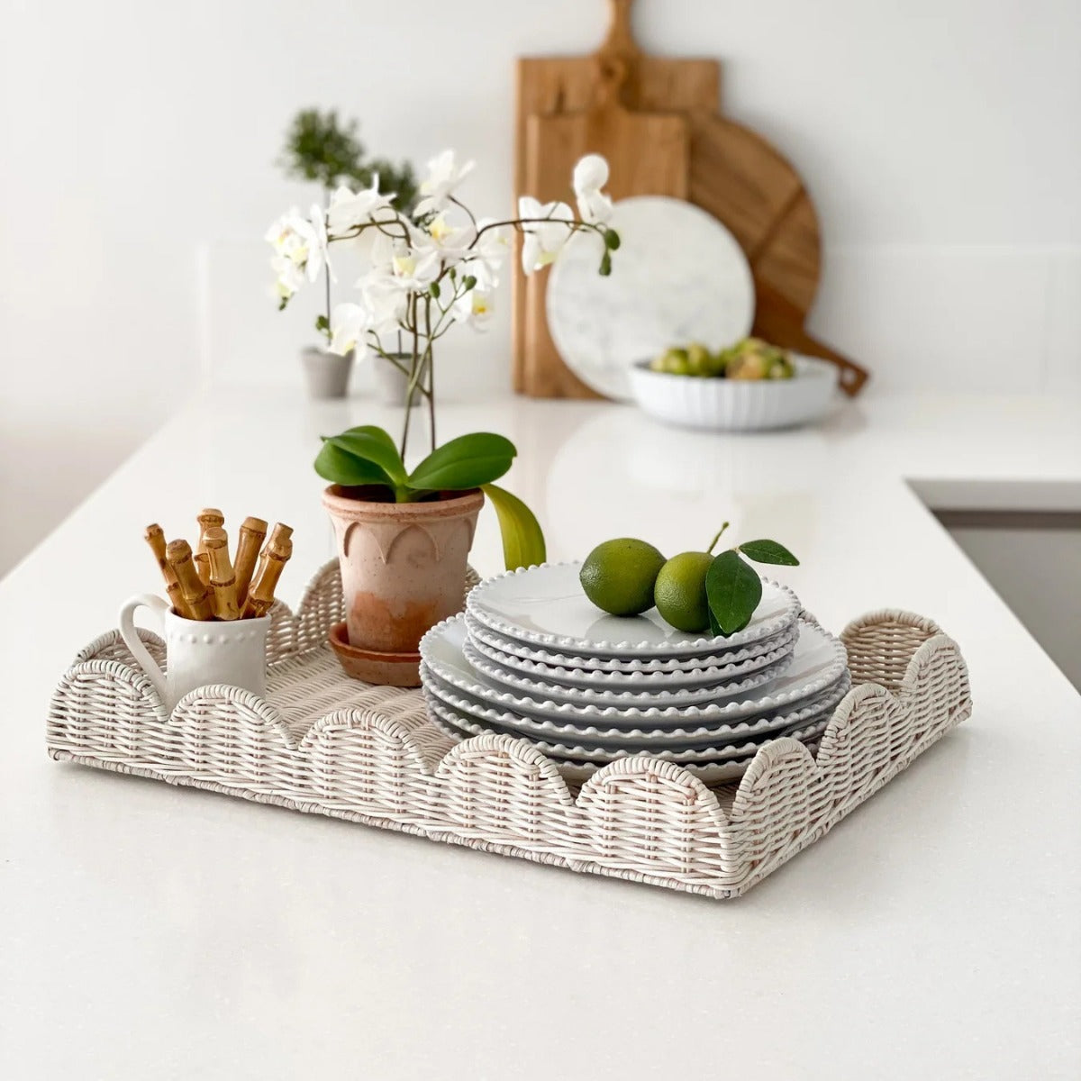 Decorative Woven Serving Tray Acalora