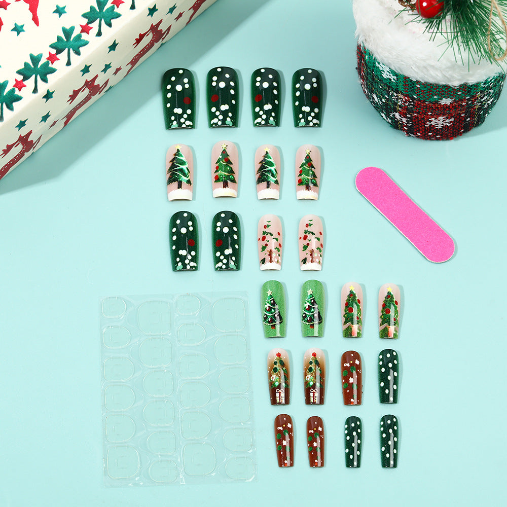 Artificial nails in festive Christmas design Acalora