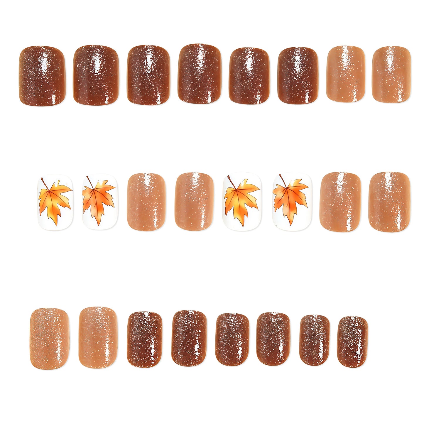 Autumn Leaf Press-On Nail Art Acalora