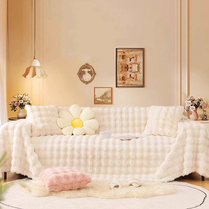 Plush Textured Sofa Cover