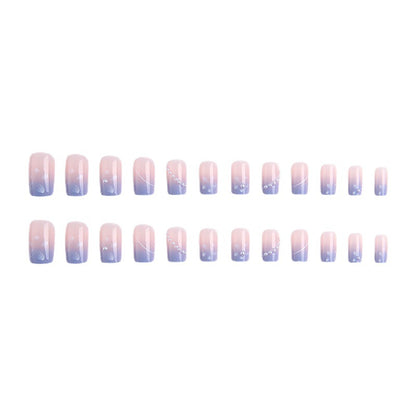 Nail set with elegant floral accents and glitter embellishments Acalora