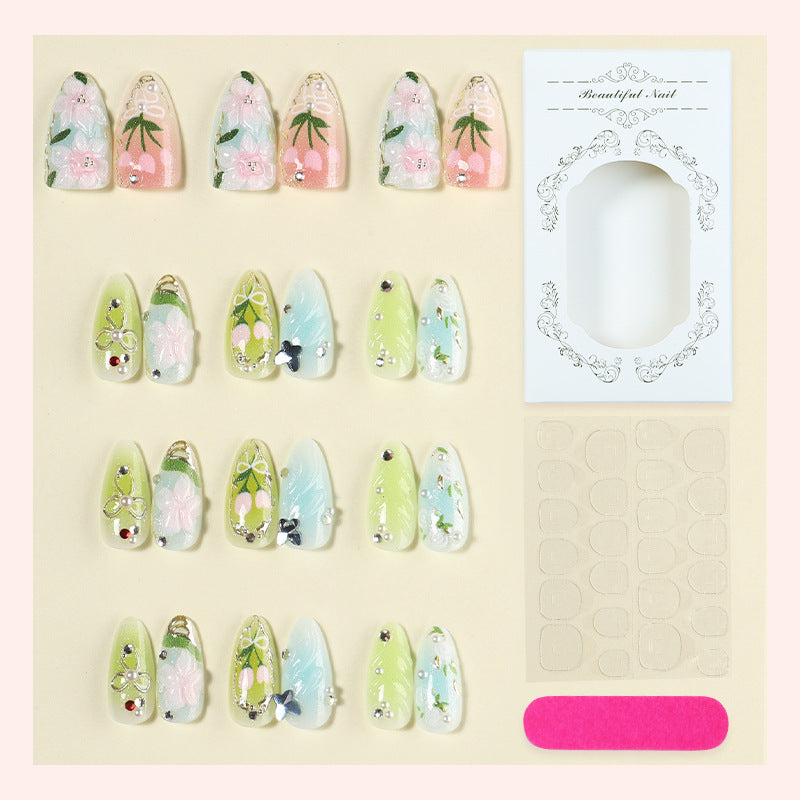 Floral Articulated Press-On Nail Set Acalora