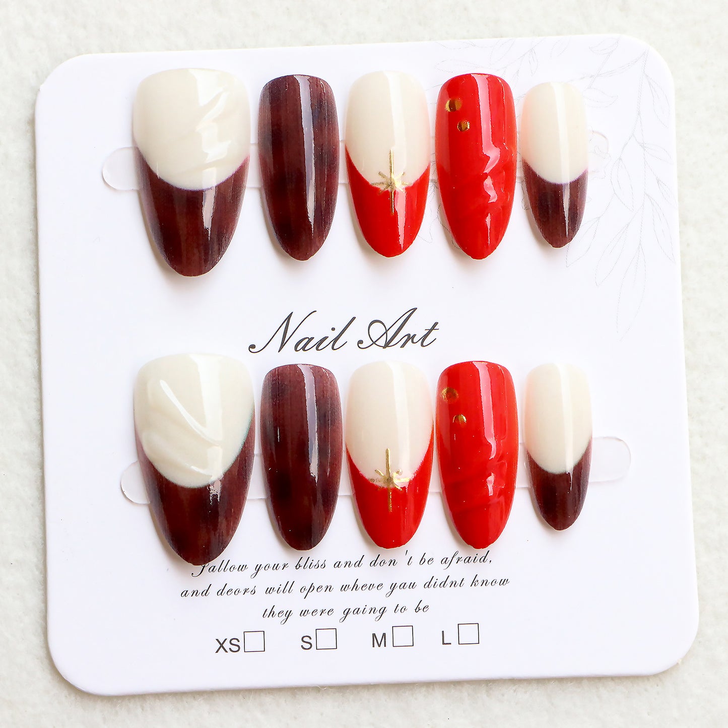 Decorative Press-On Nail Art Set with Unique Patterns Acalora
