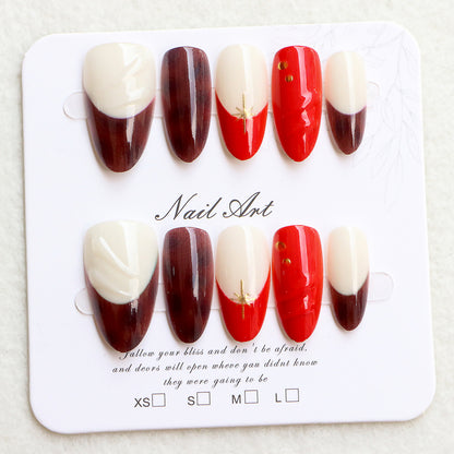 Decorative Press-On Nail Art Set with Unique Patterns Acalora