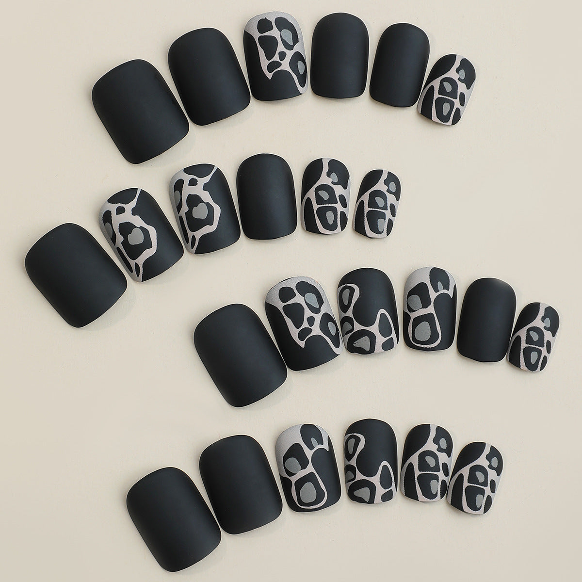 Artistic Press-On Nail Set with Elegant Design Elements Acalora