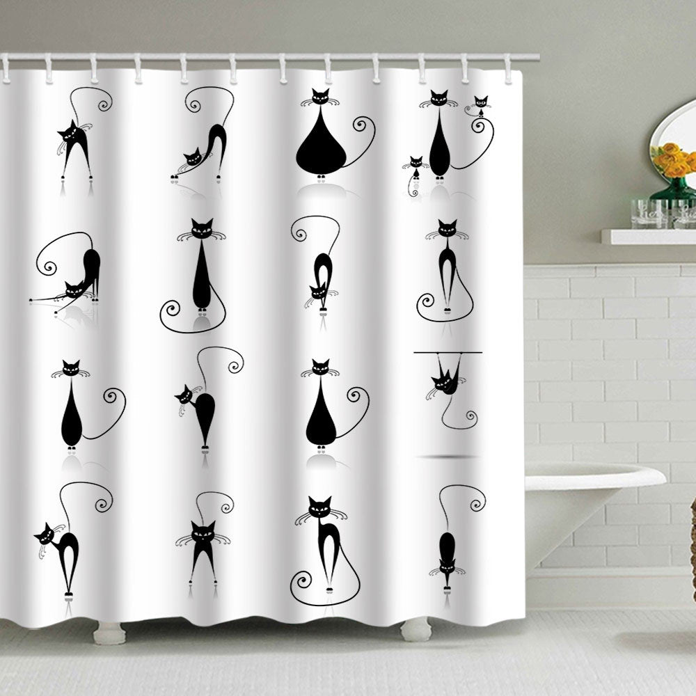 Artistic Dog Illustration Shower Curtain