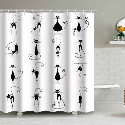 Artistic Dog Illustration Shower Curtain