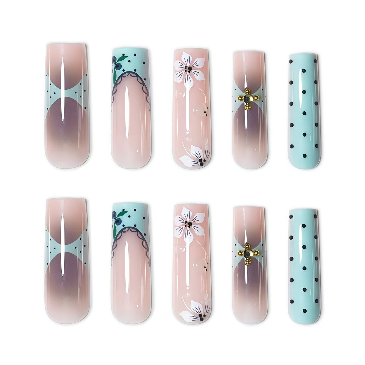 Floral Elegant Press-On Nail Set Acalora