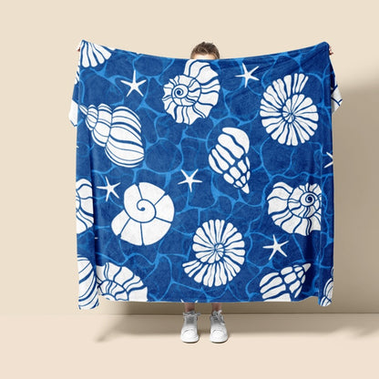 Decorative Ocean-Themed Throw Blanket