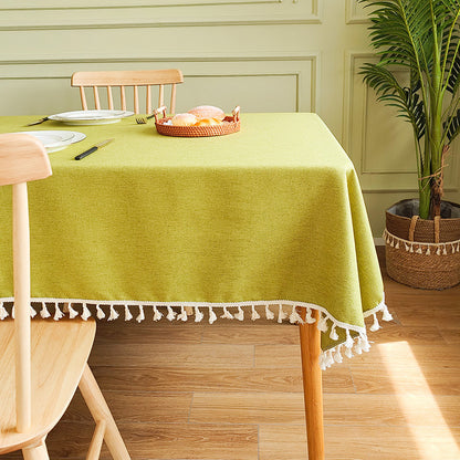 Decorative Tablecloth with Tassel Trim