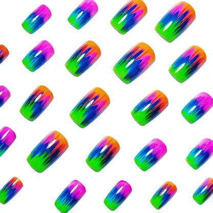 Neon Gradient Nail Art Design Acalora
