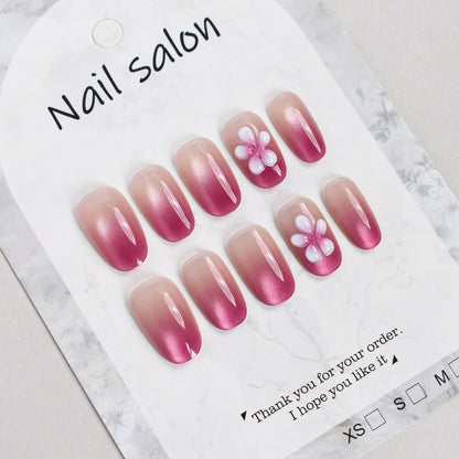 Elegant Floral Press-On Nail Set Acalora