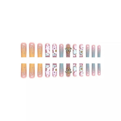 Floral 3D Press-On Nail and Toe Set Acalora