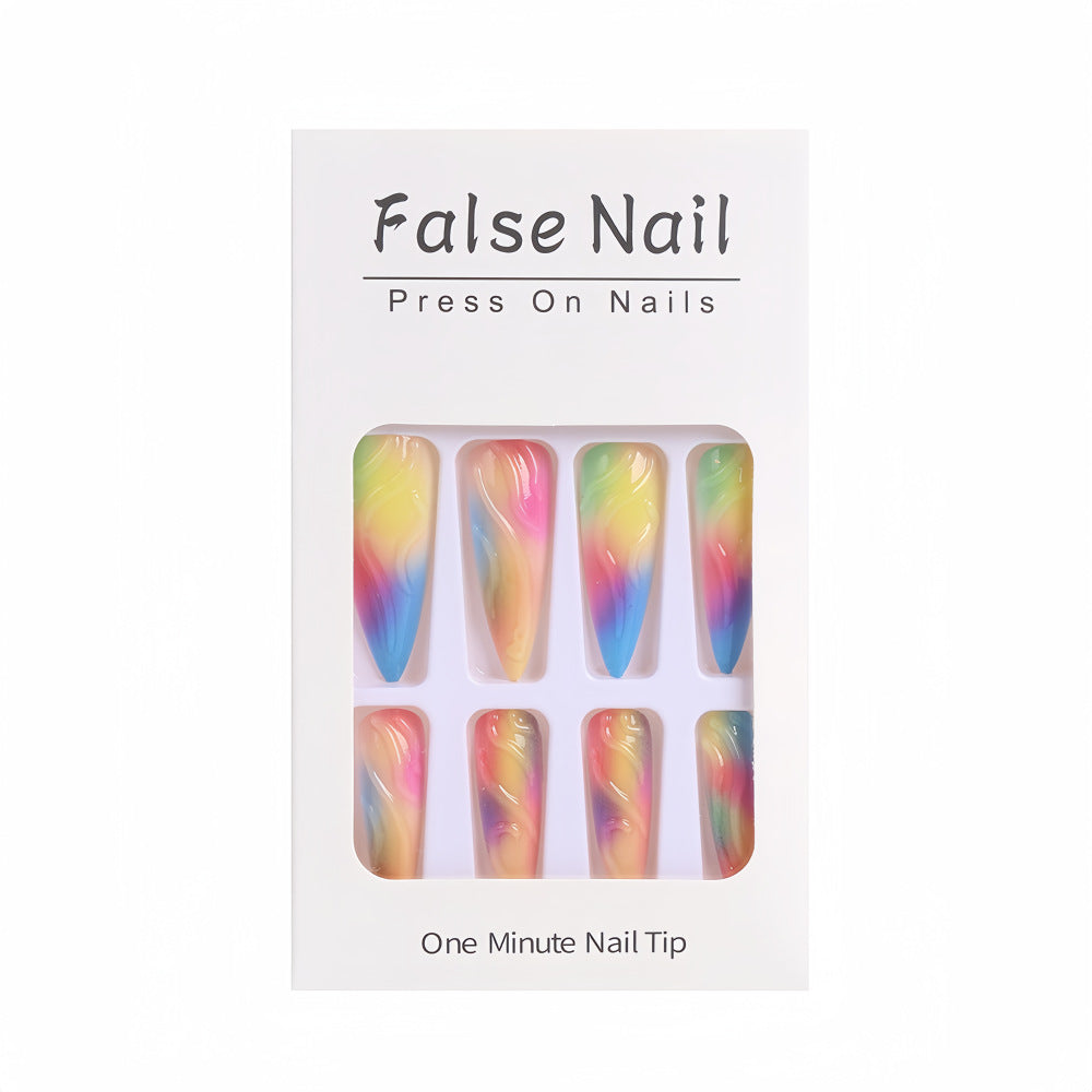 Gradient Color Artificial Nails Acalora