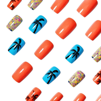 Tropical Palm Tree-Inspired Nail Art Acalora