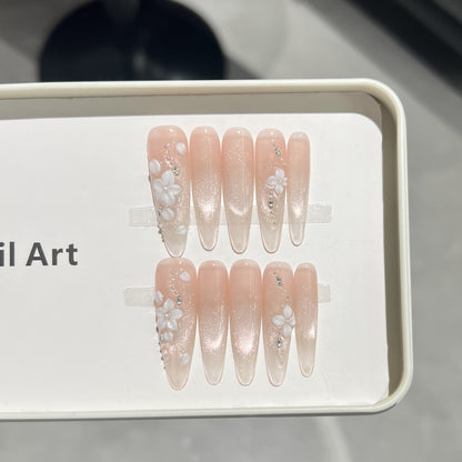 Decorative Floral Press-On Nail Set Acalora