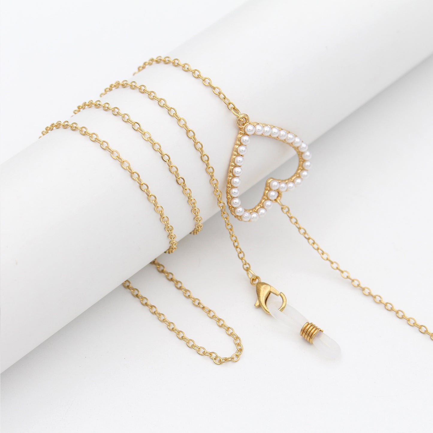 Elegant Pearl-Accented Eyewear Retainer Chain Acalora