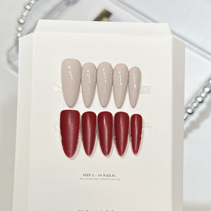Stiletto Press-On Nail Art Set with Elegant French Tips Acalora