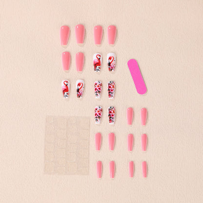 Nail Art Set with colorful flamingo and flower patterns Acalora