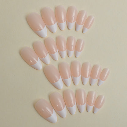 Elegant Stiletto French Tip Press-On Nails Acalora