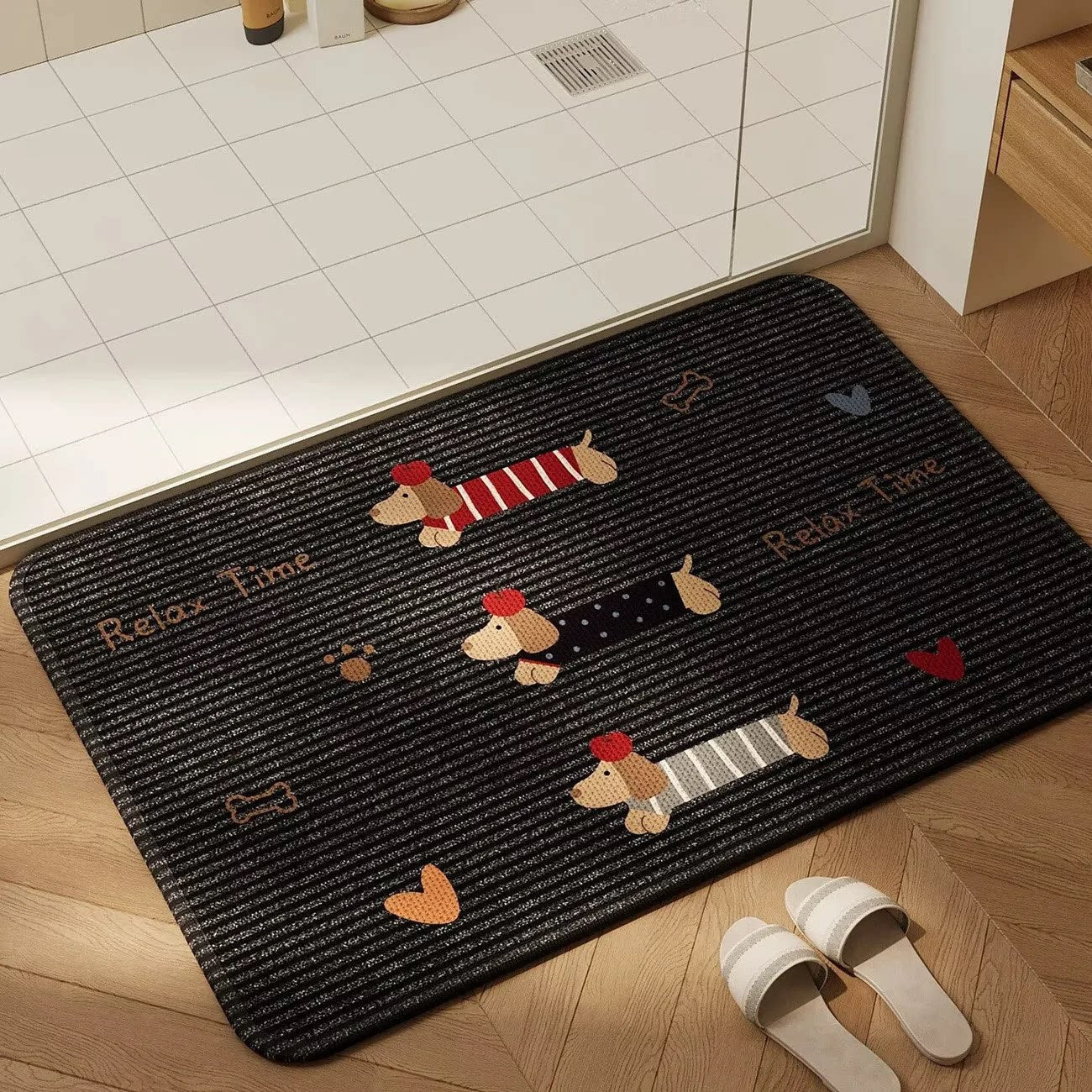 Playful Dog-Themed Bath Mat