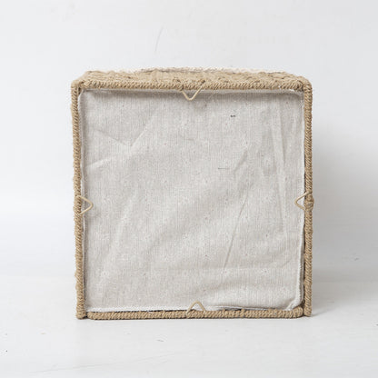 Storage basket made of woven material