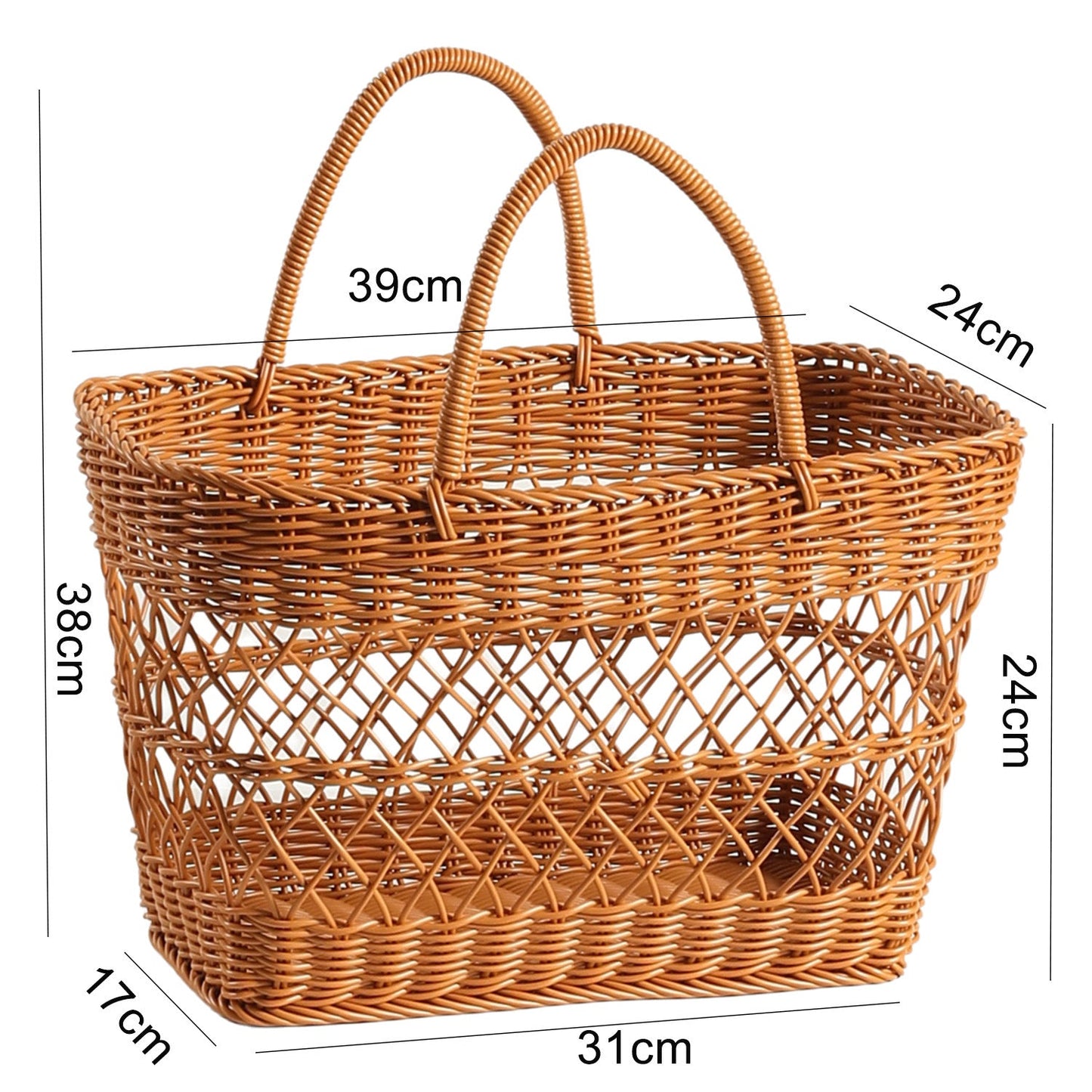Unisex Hand-woven Shopping Basket with two Handles Brehn