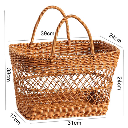 Unisex Hand-woven Shopping Basket with two Handles Brehn