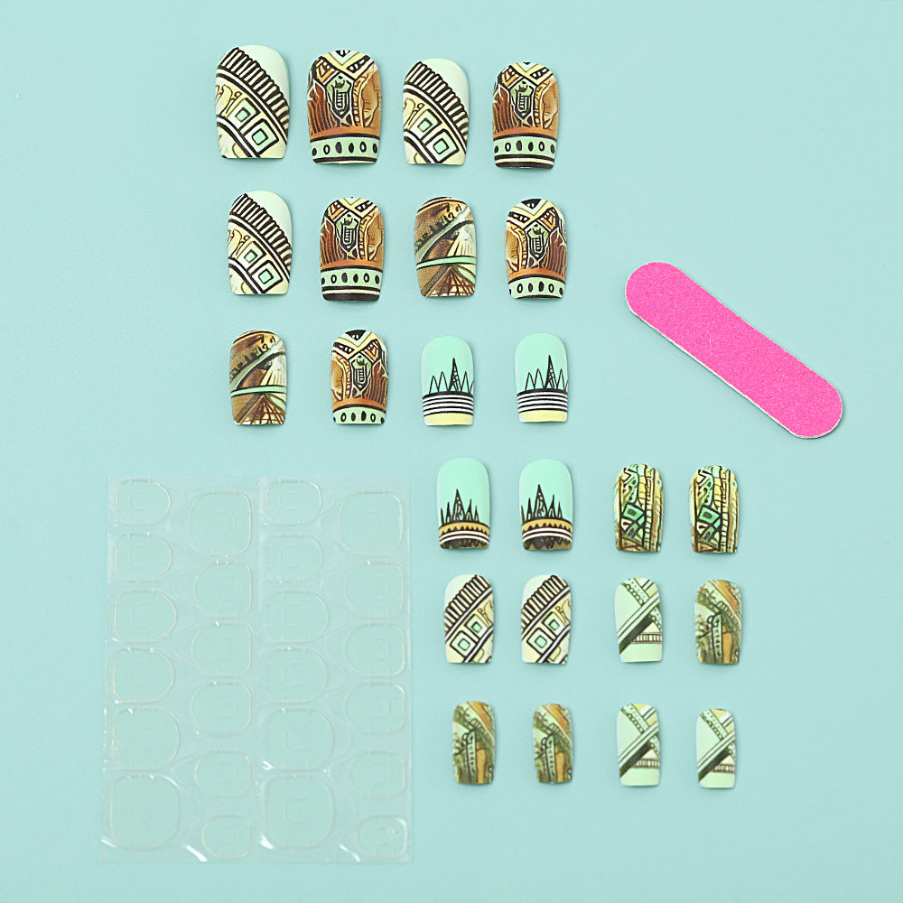 Artificial nails with creative ethnic design Acalora
