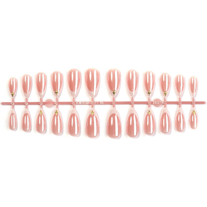 Elegant Press-On Nail Set with Decorative Gold Accents Acalora