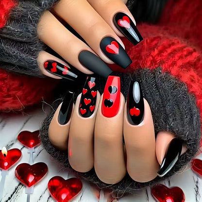 Artistic Heart-Designed Nail Art Acalora