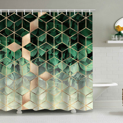 Textured Mosaic Pattern Shower Curtain